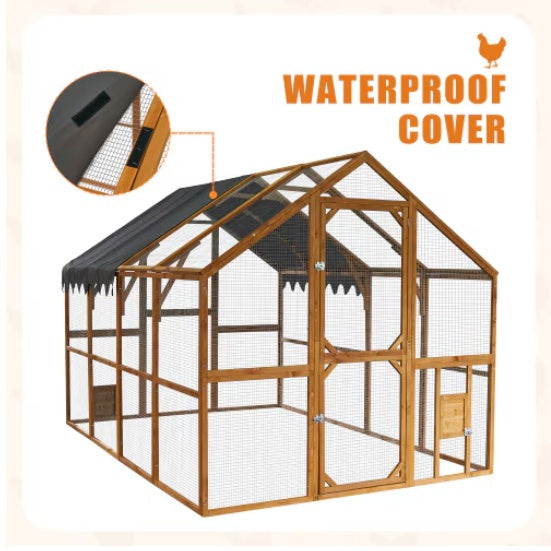 Outdoor Chicken Coop Enclosures With Platforms,Upgrade Waterproof Cover