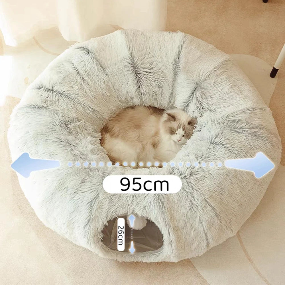 Round Plush Cat Bed