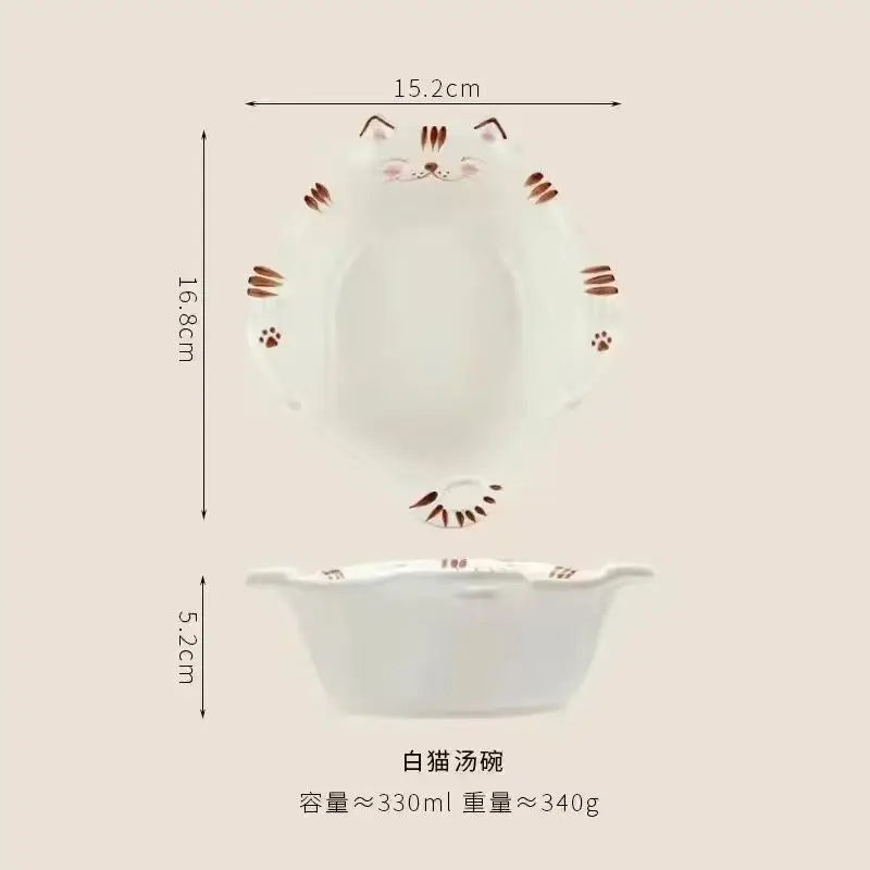 Adorable Cat-Themed Ceramic Bowl