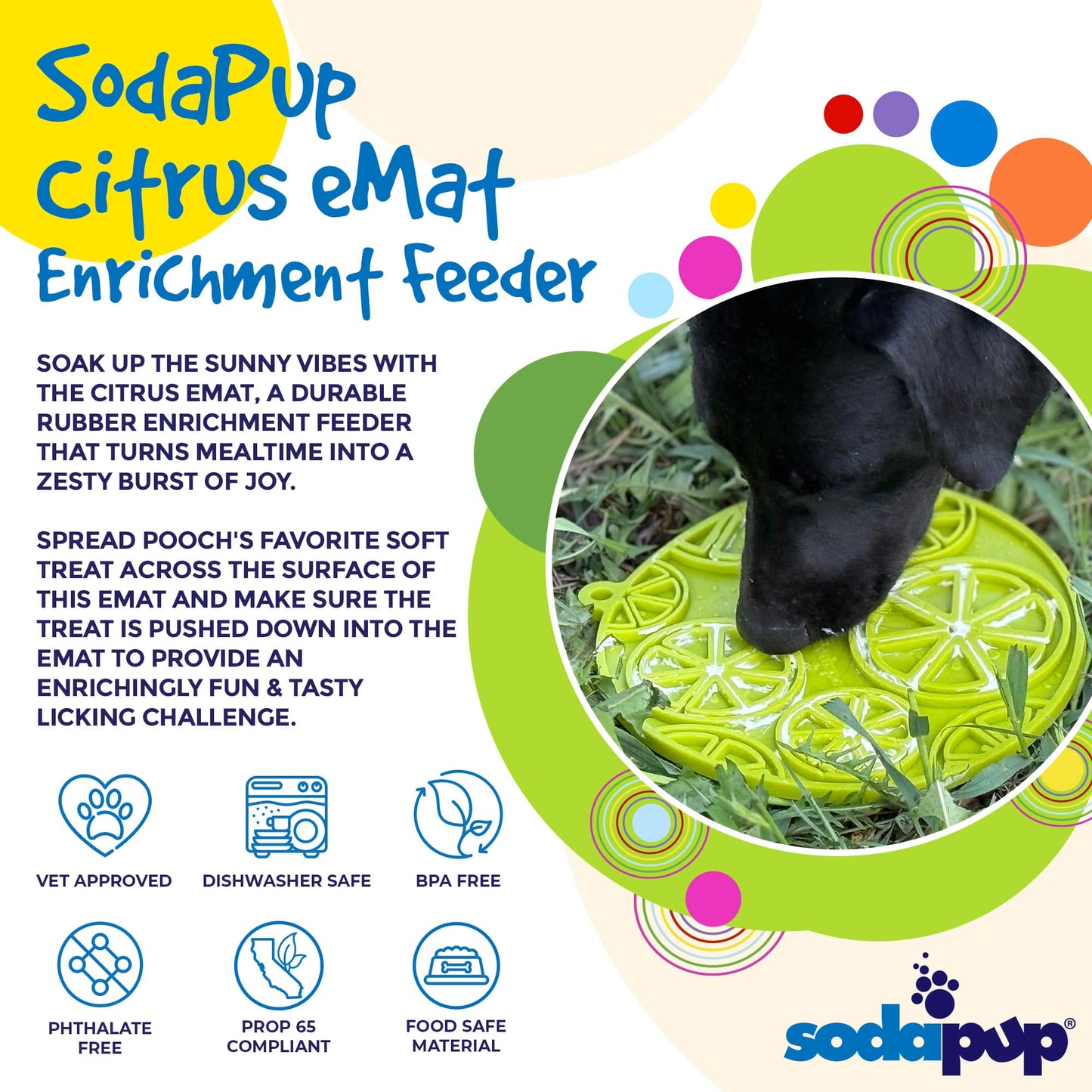 Citrus Design eMat Enrichment Lick Mat With Suction Cups