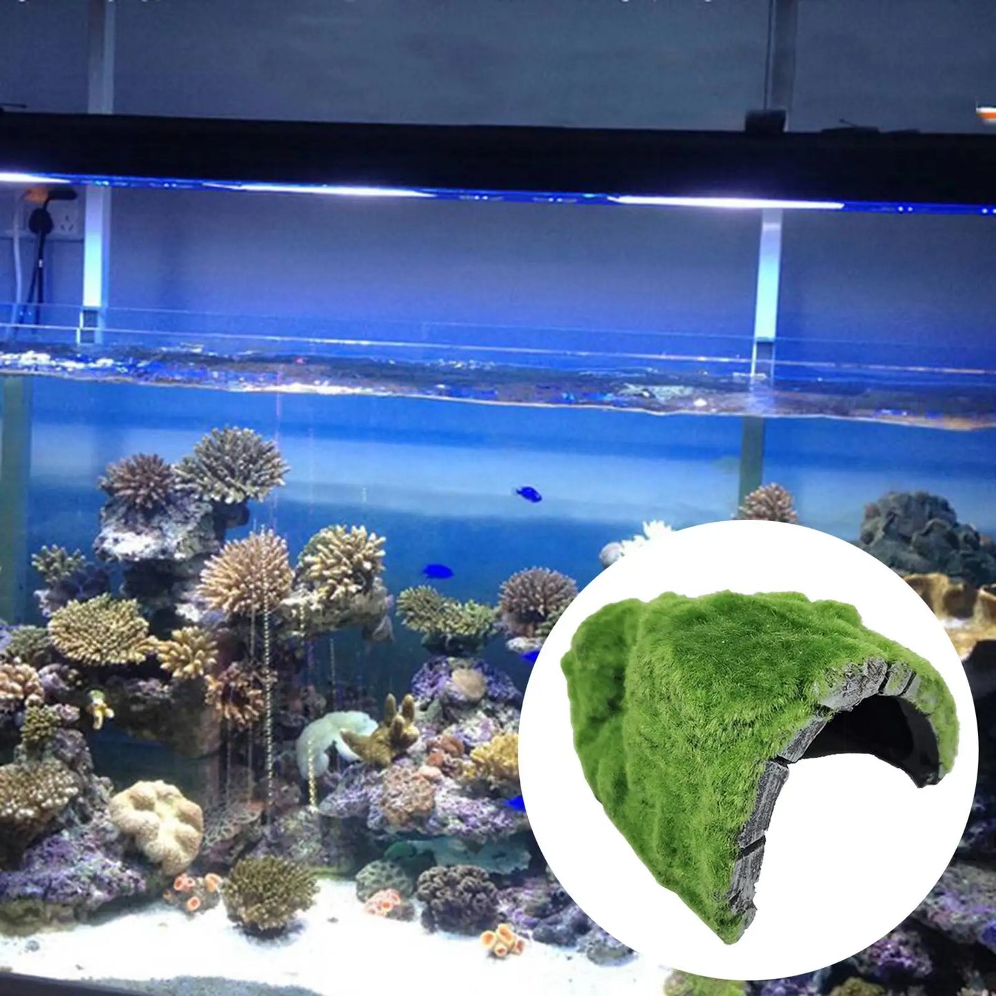 Simulate Moss Rock Stone For Aquariums and Reptile Hiding Cave