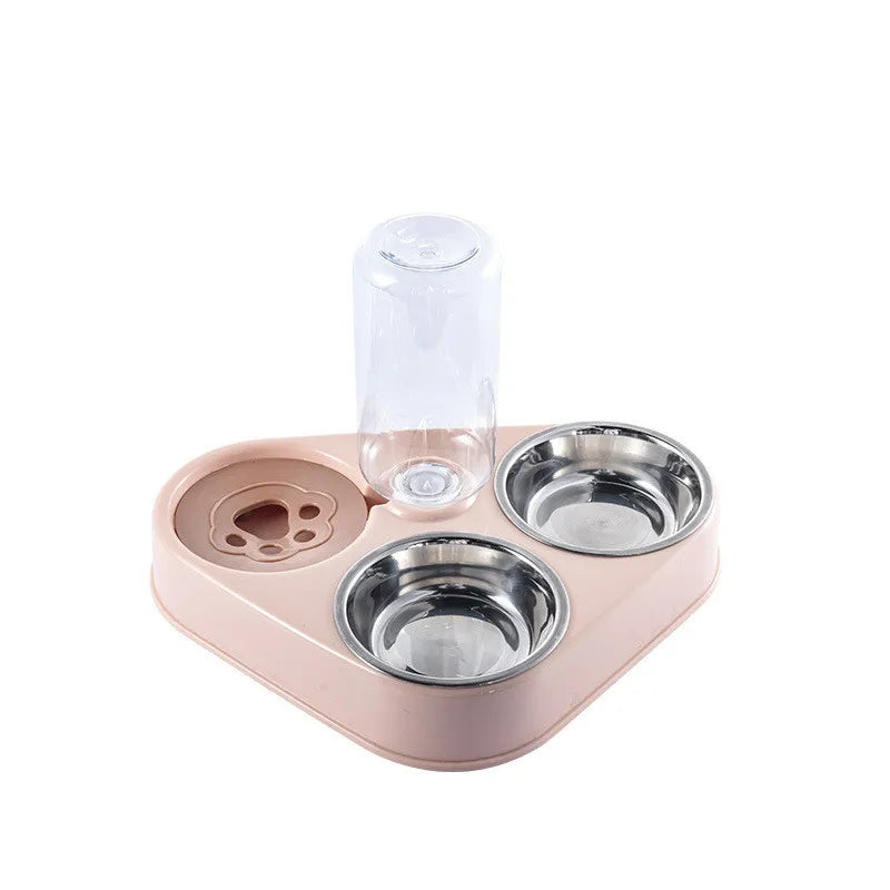 3 In 1 Pet Food Bowl with Bottle for Automatic Drinking