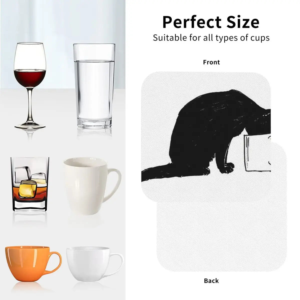 Cat In A Cup Coasters Set of 4