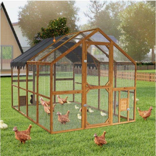 Outdoor Chicken Enclosures With Platforms, Waterproof Cover