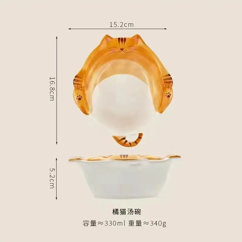 Adorable Cat-Themed Ceramic Bowl