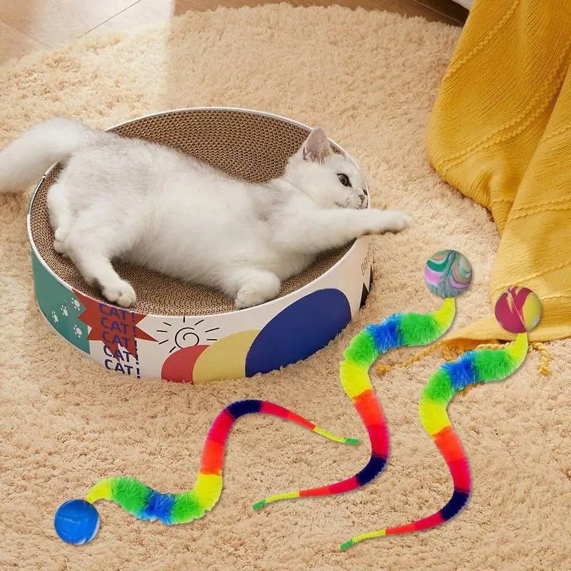 3pcs Interactive Cat Toy, Ball With Colorful Caterpillar