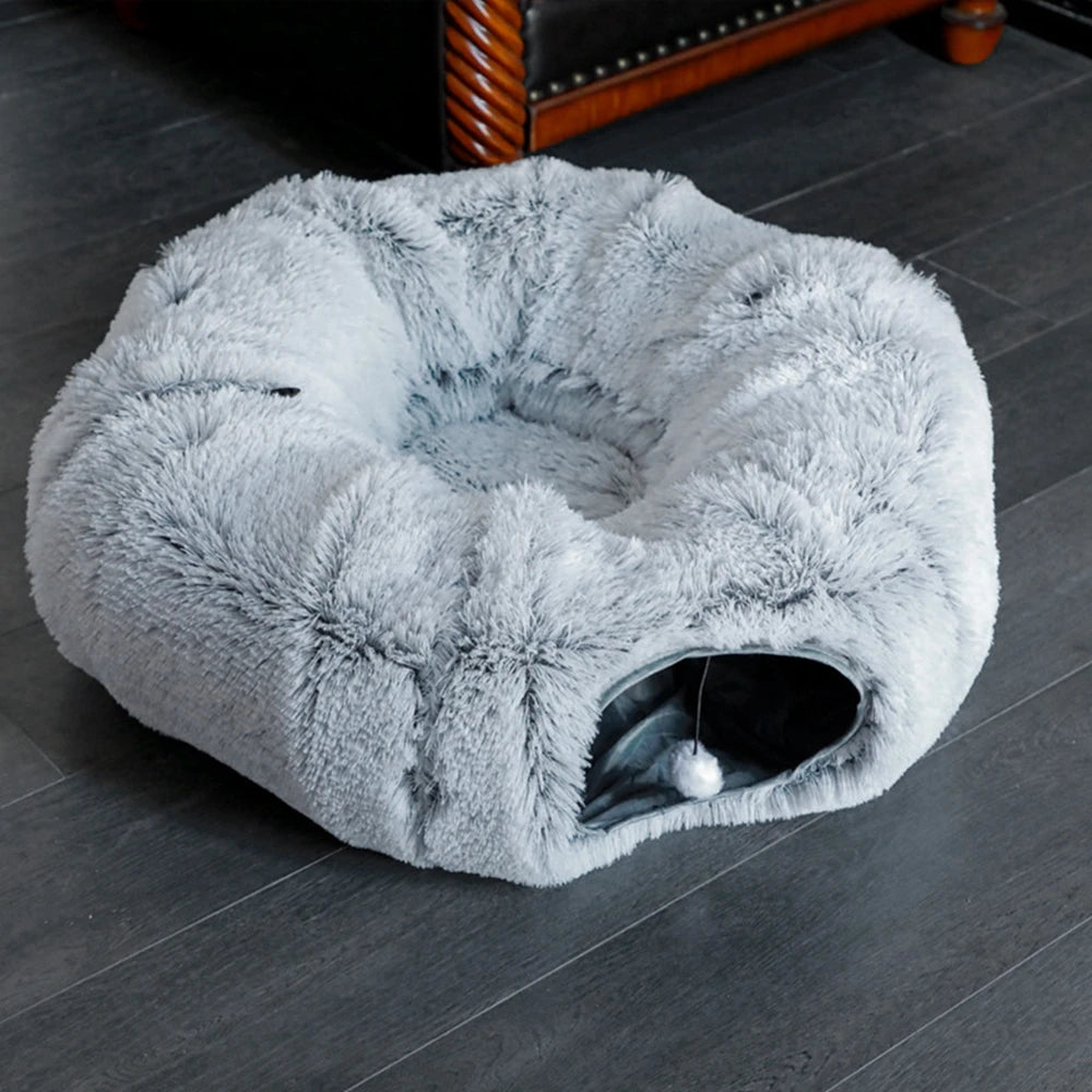 Round Plush Cat Bed