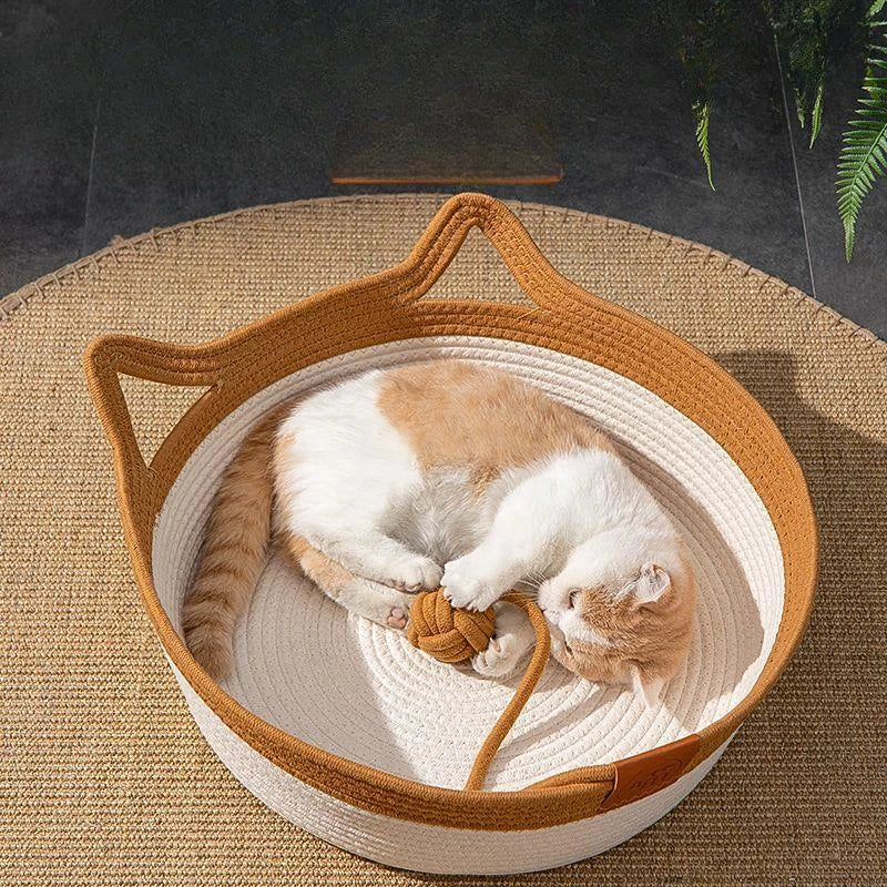 Cool Hand Woven Rattan Pet Sleeping Basket