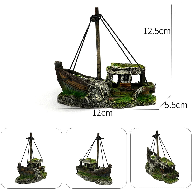 Aquarium Shipwreck Pirate Ship Decoration