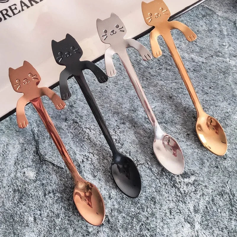 Stainless Steel Cat Coffee Spoon