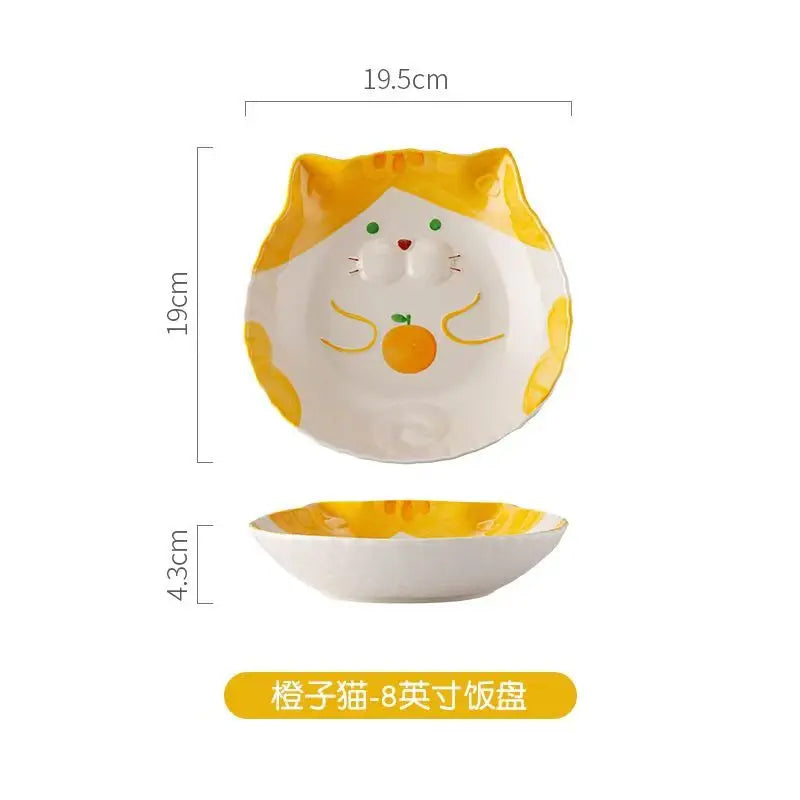 Beautiful Cartoon Cat Plates And Dishes