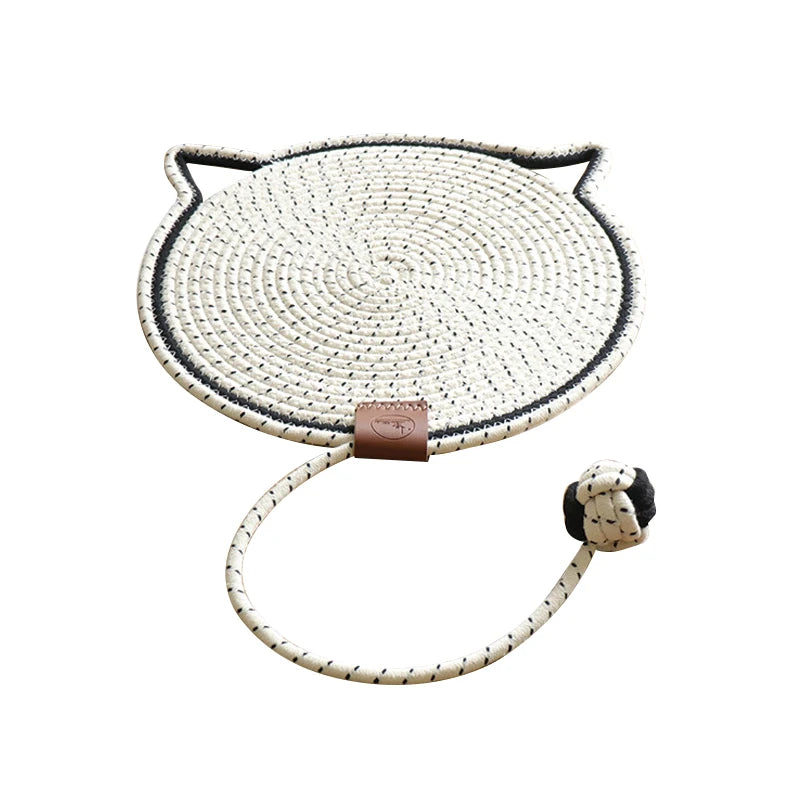 Cat shaped Scratcher Mat with Cotton Rope - Love My Pet