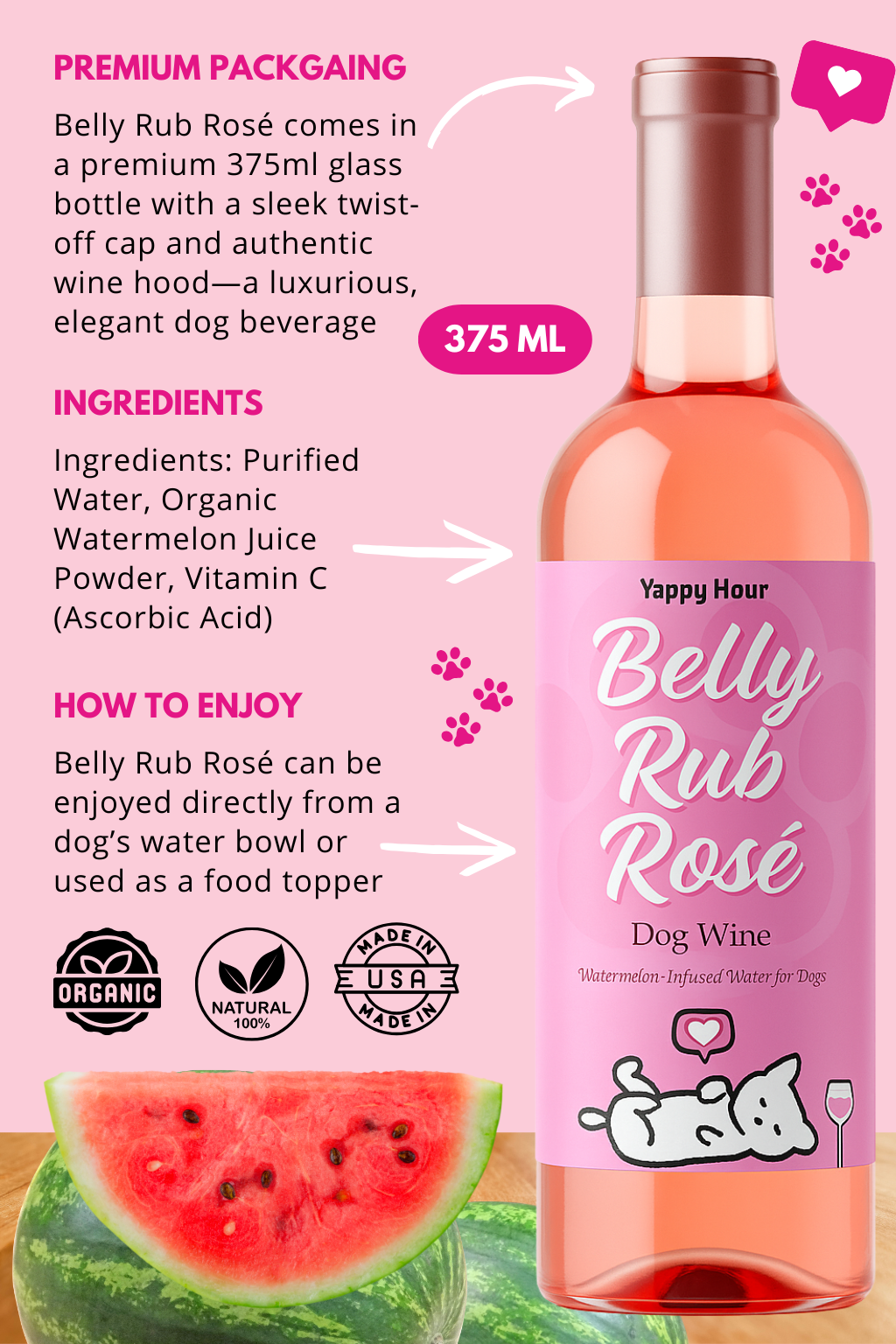 Belly Rub Rosé Dog Wine