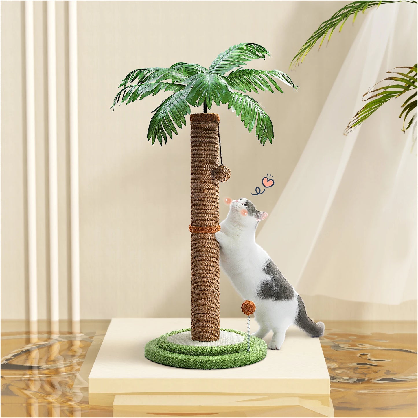 Cat Scratching Post with Interactive Balls Palm Tree