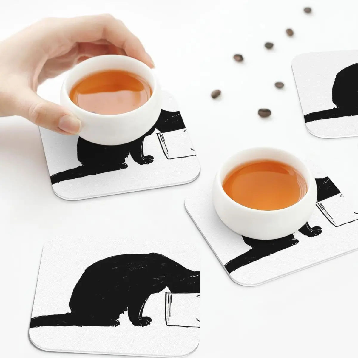 Cat In A Cup Coasters Set of 4