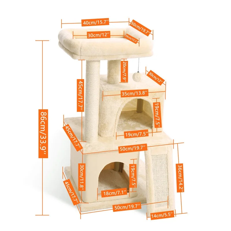 Cat Tree House Condo Playground, Multi-Level Tower