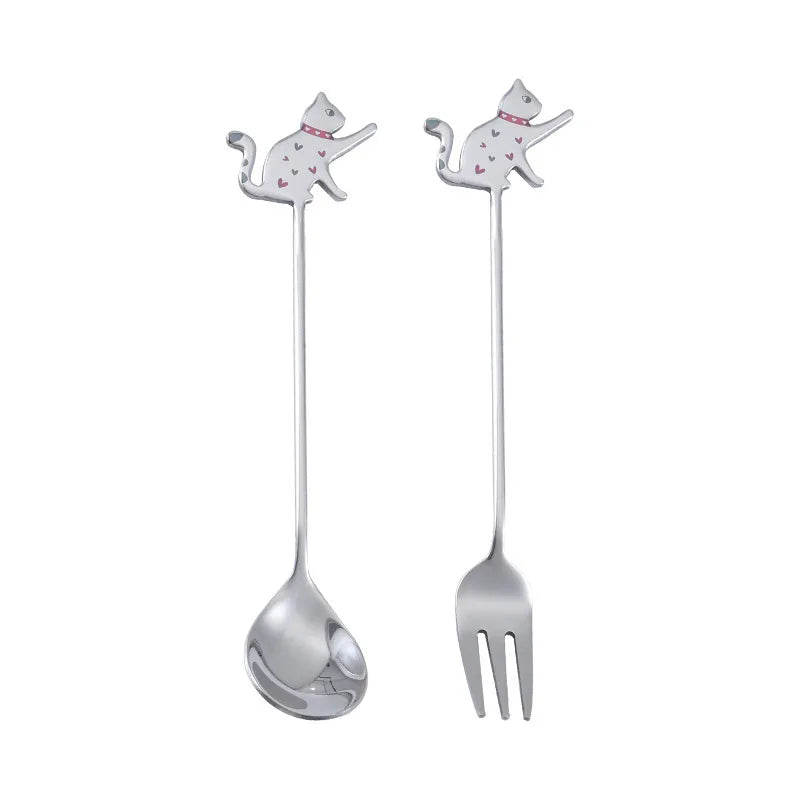 Cute Stainless Steel Cat Shape Teaspoon