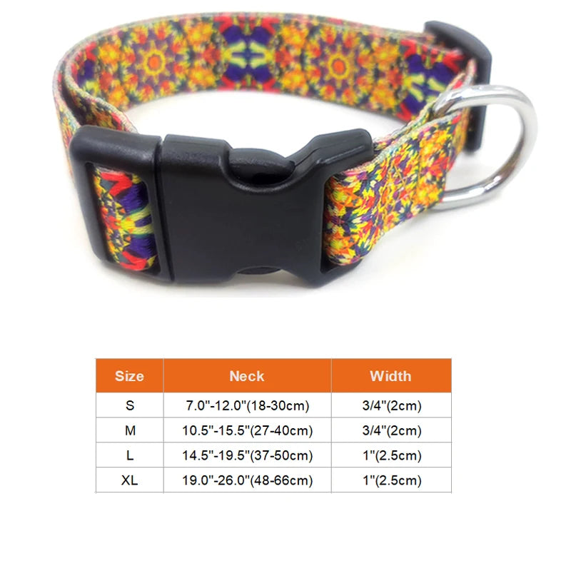 12 Styles of Bohemian Personalized Pet Collars and Leash Set