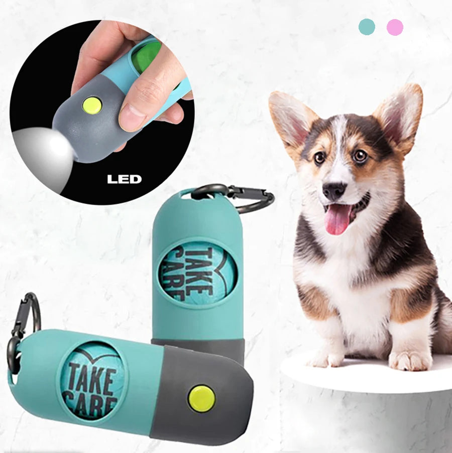 Dog Waste Bag Dispenser With LED Light