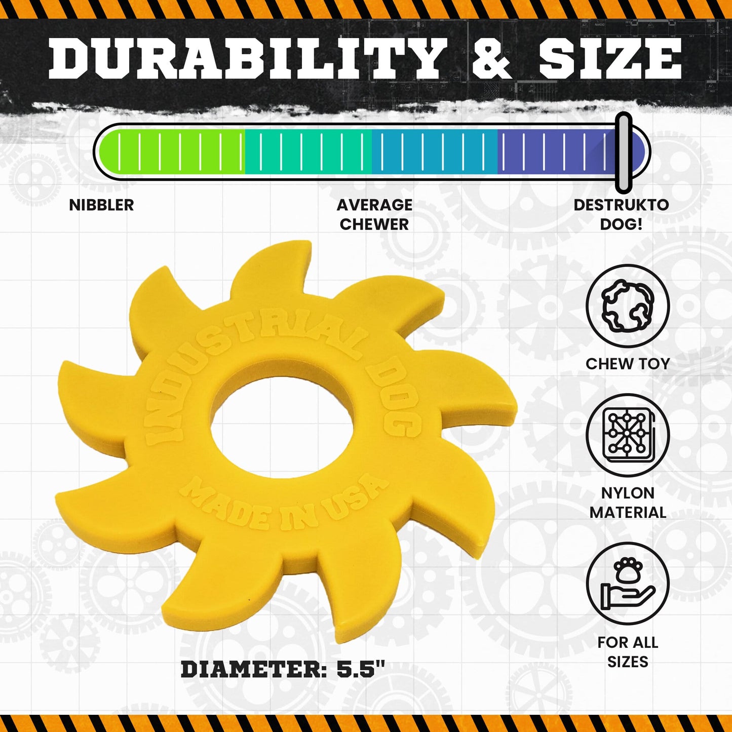 Circular Saw Blade  Ultra Durable Nylon Dog Chew Toy