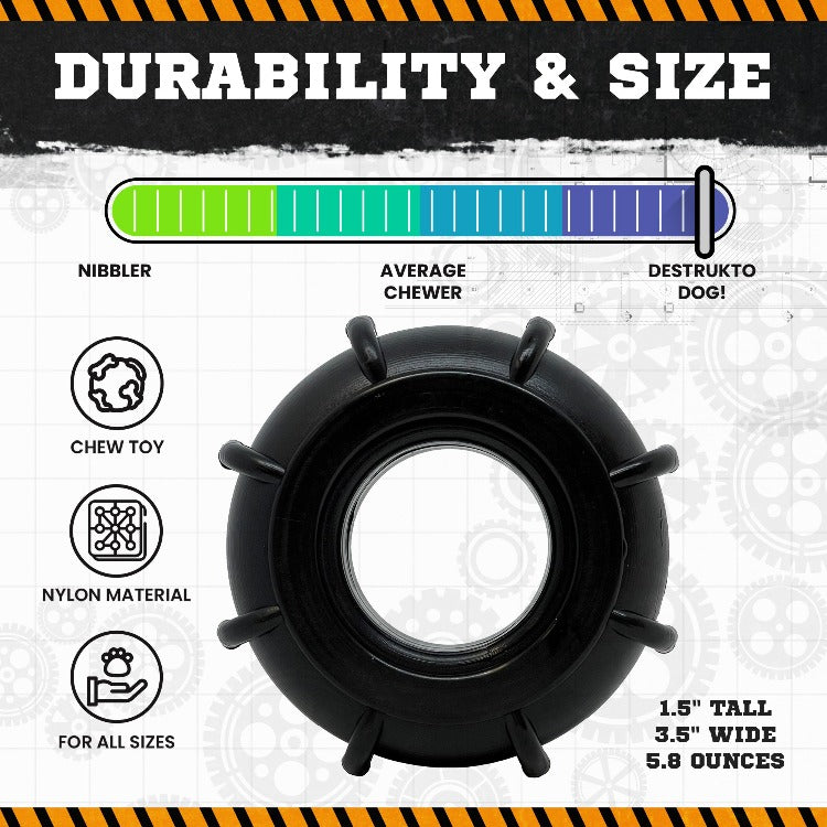 Tractor Tire eChew Ultra Durable Nylon Chew & Enrichment Toy
