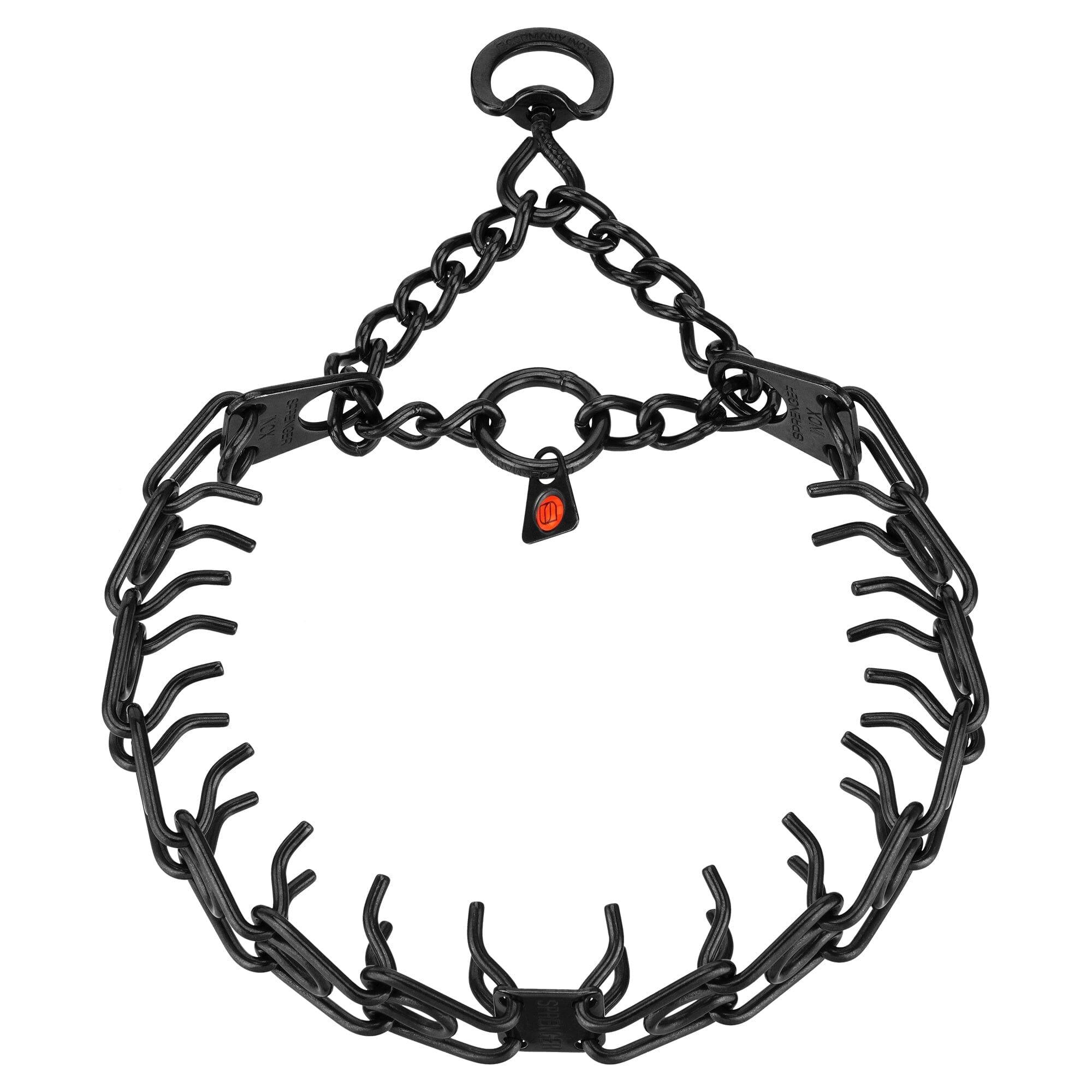 Herm Sprenger - ULTRA-PLUS Training Collar with Center-Plate and Assembly Chain - Short Version – Black Stainless Steel