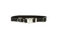 Modern Style Quick-Release Midnight Black Leather Dog Collar