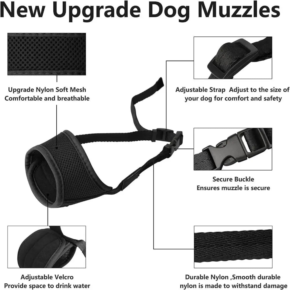 Comfortable Mesh Dog Muzzle With Adjustable Strap