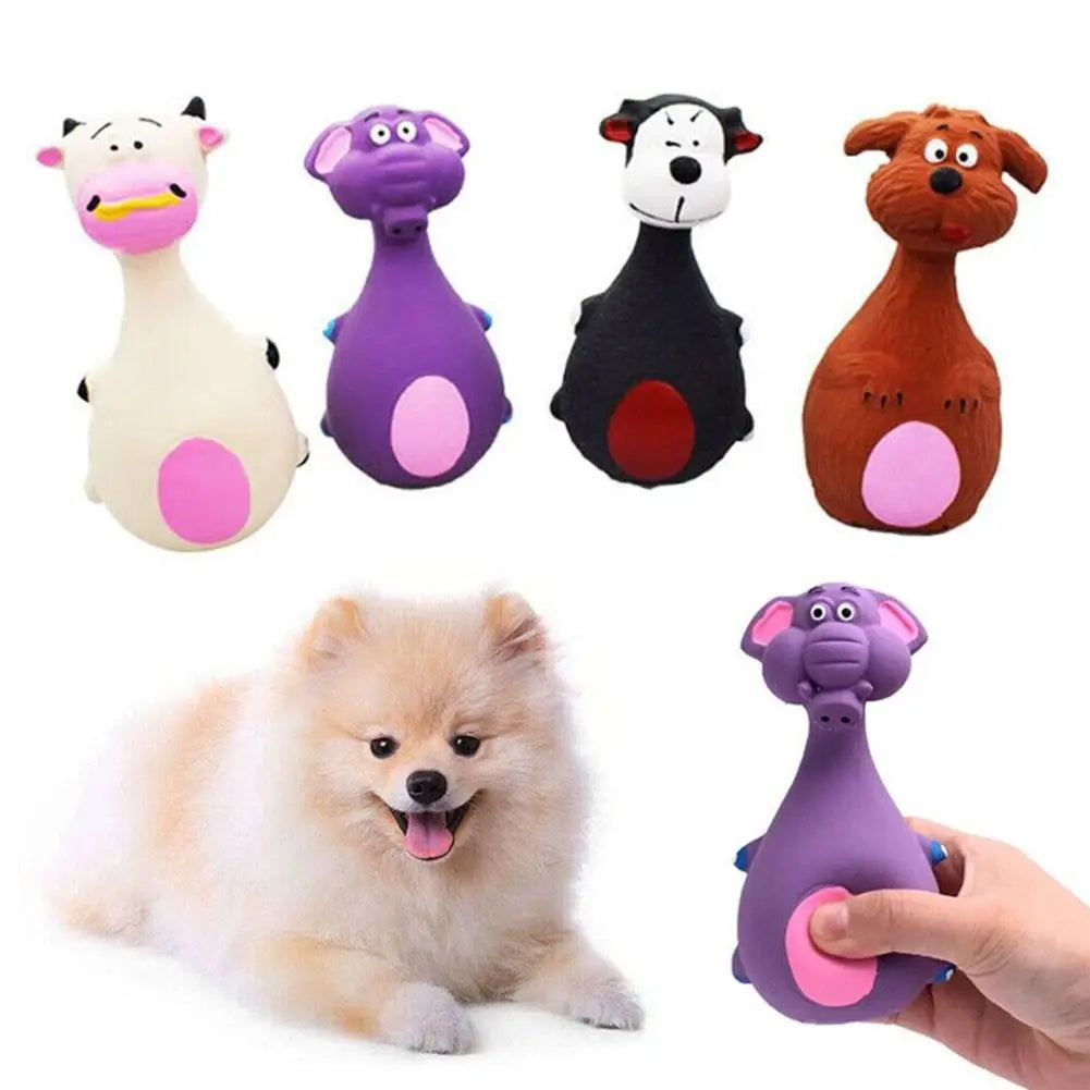 Squeaky Latex Dog Toys Elephant, Cow, Dog