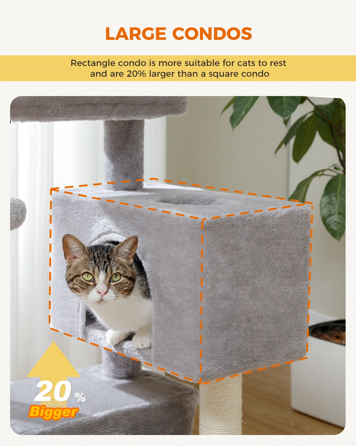 Cat Tower with Double Condo With Large Top Perch