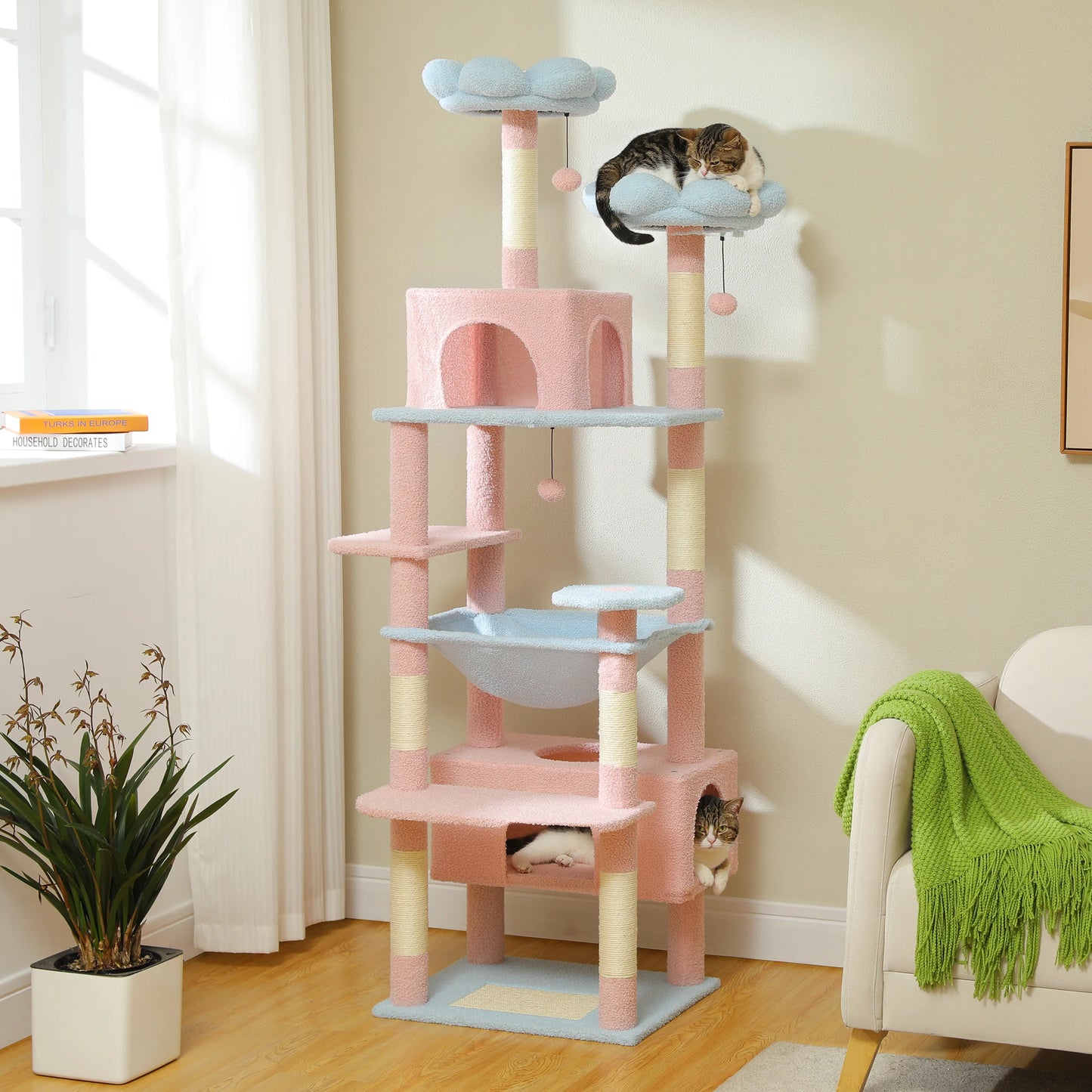 Large Cat Tower with Sisal Scratching Posts