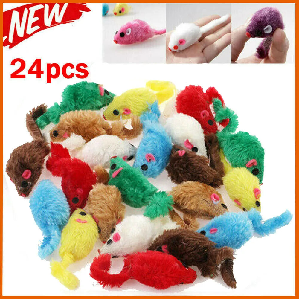 24 pcs Cat Mouse Toys in a Varity of Colors - Love My Pet