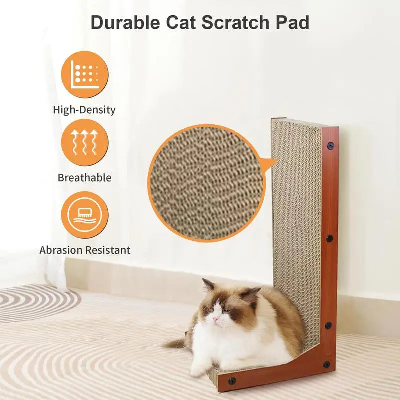 Cat Scratch Pad L-Shape Cardboard Scratcher