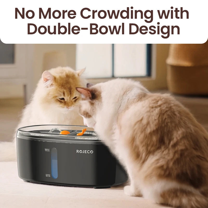 Automatic Pet Water Fountain, Dual bowls And Wireless