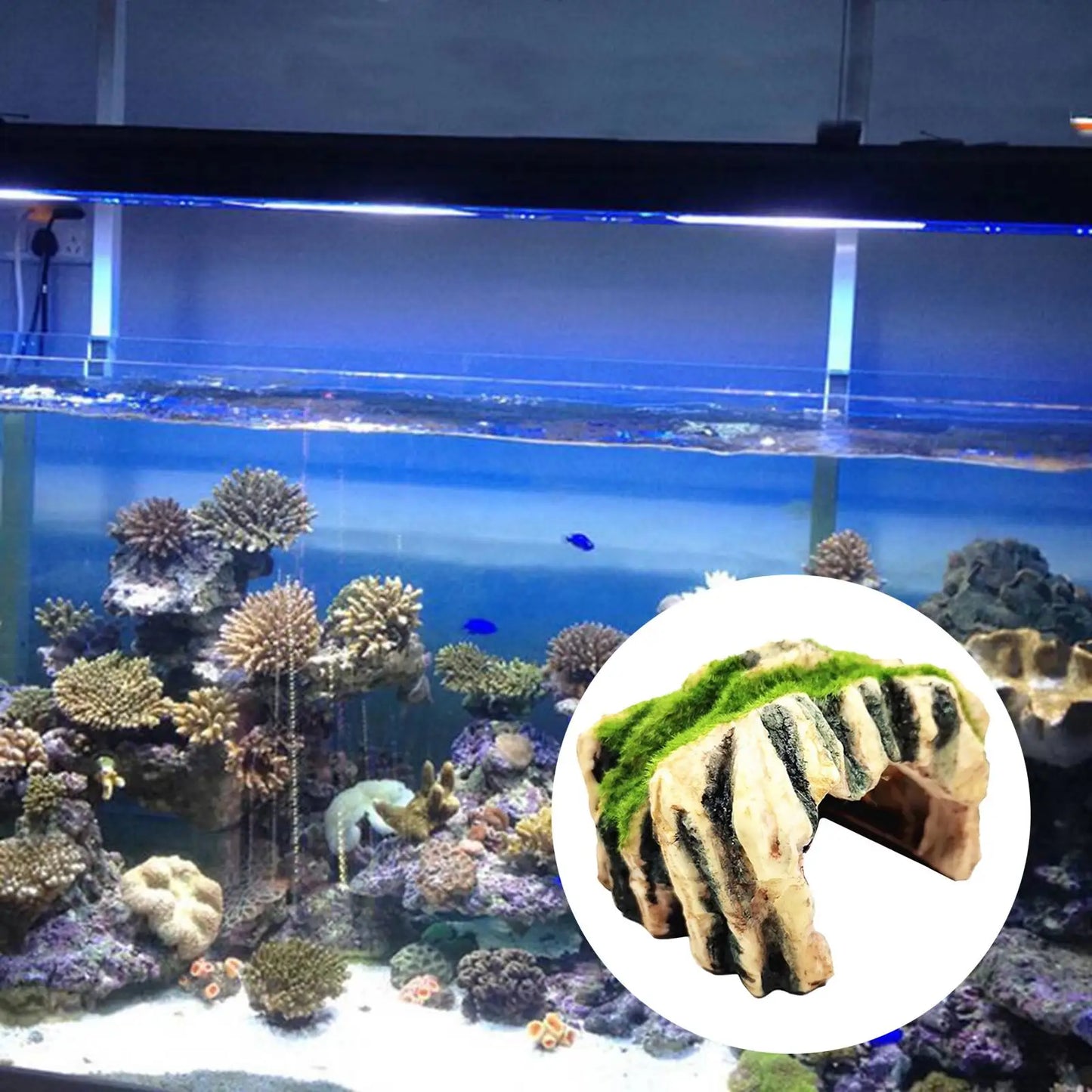 Simulate Moss Rock Stone For Aquariums and Reptile Hiding Cave