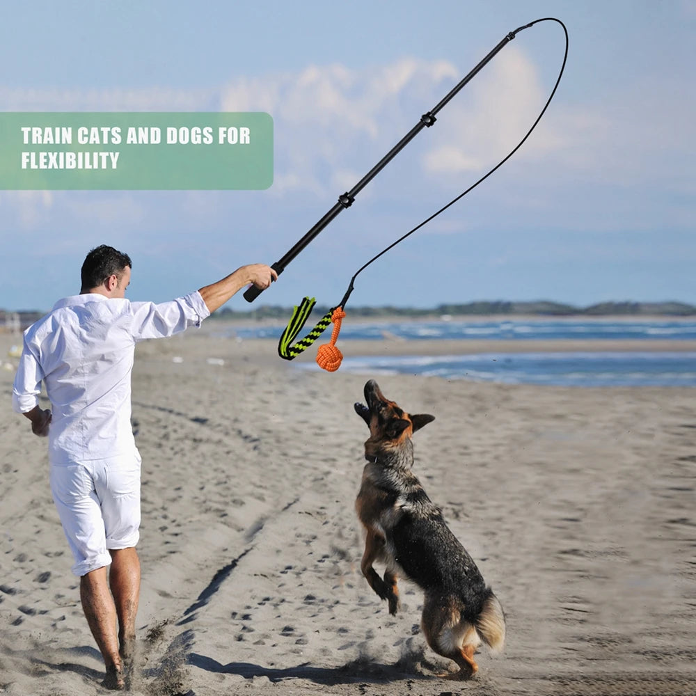 Durable Teaser Rod Tethered Dog Toy For Outdoor Sports