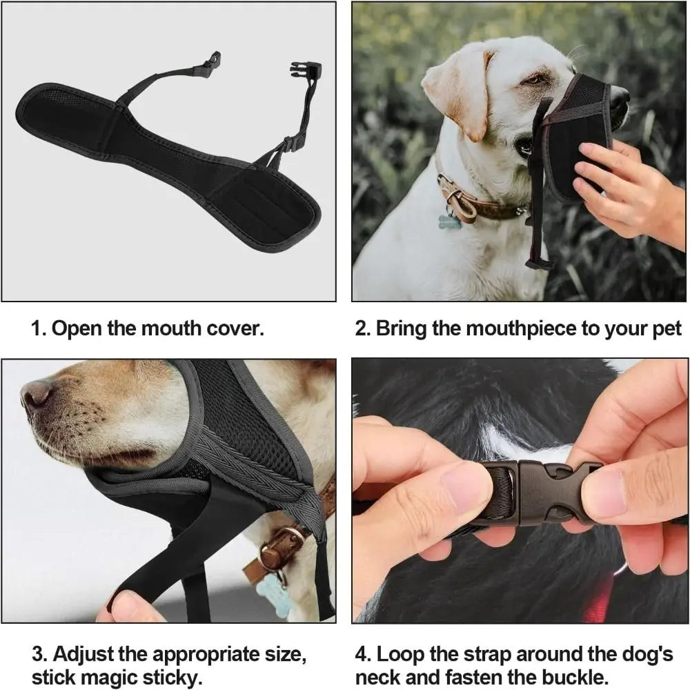 Comfortable Mesh Dog Muzzle With Adjustable Strap