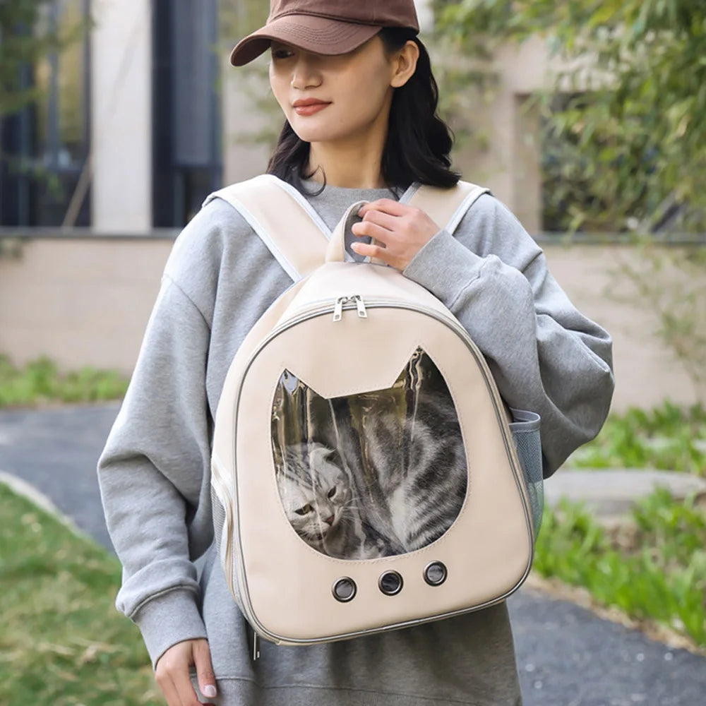 Portable Pet Carrier and Travel Outdoor Backpack Breathable with Padded Shoulders