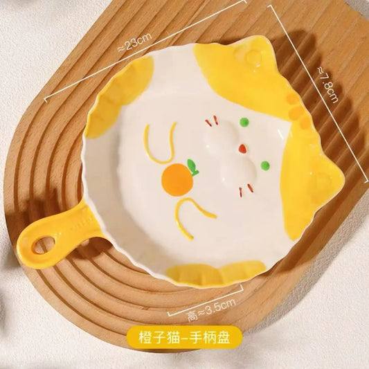 Beautiful Cartoon Cat Plates And Dishes