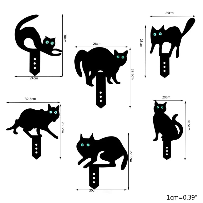 Cat Shaped Lawn Stakes Backyard Decoration