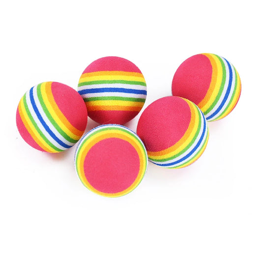 Rainbow Play Balls for Small Dogs and Cats