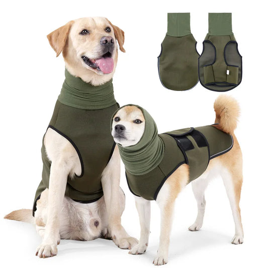 Army Green Dog Winter Anxiety Jacket Calming Shirt for Fireworks And Thunder