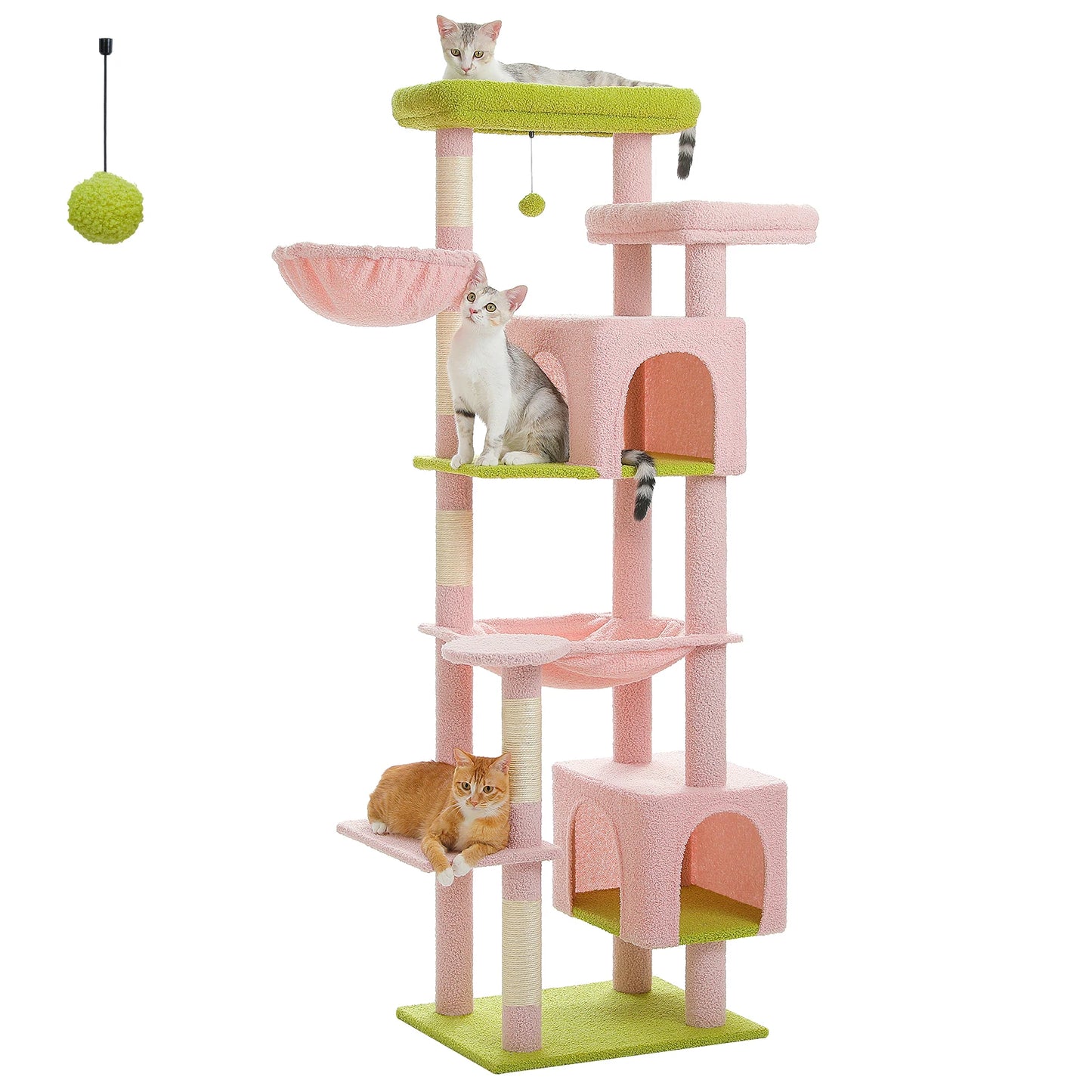 Tall Cat Tree, Multi-Level Tower with Super Large Hammock