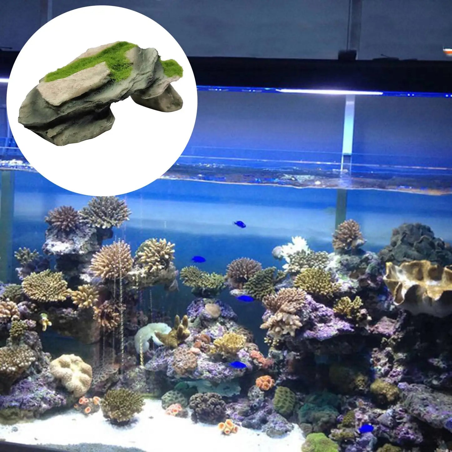 Simulate Moss Rock Stone For Aquariums and Reptile Hiding Cave