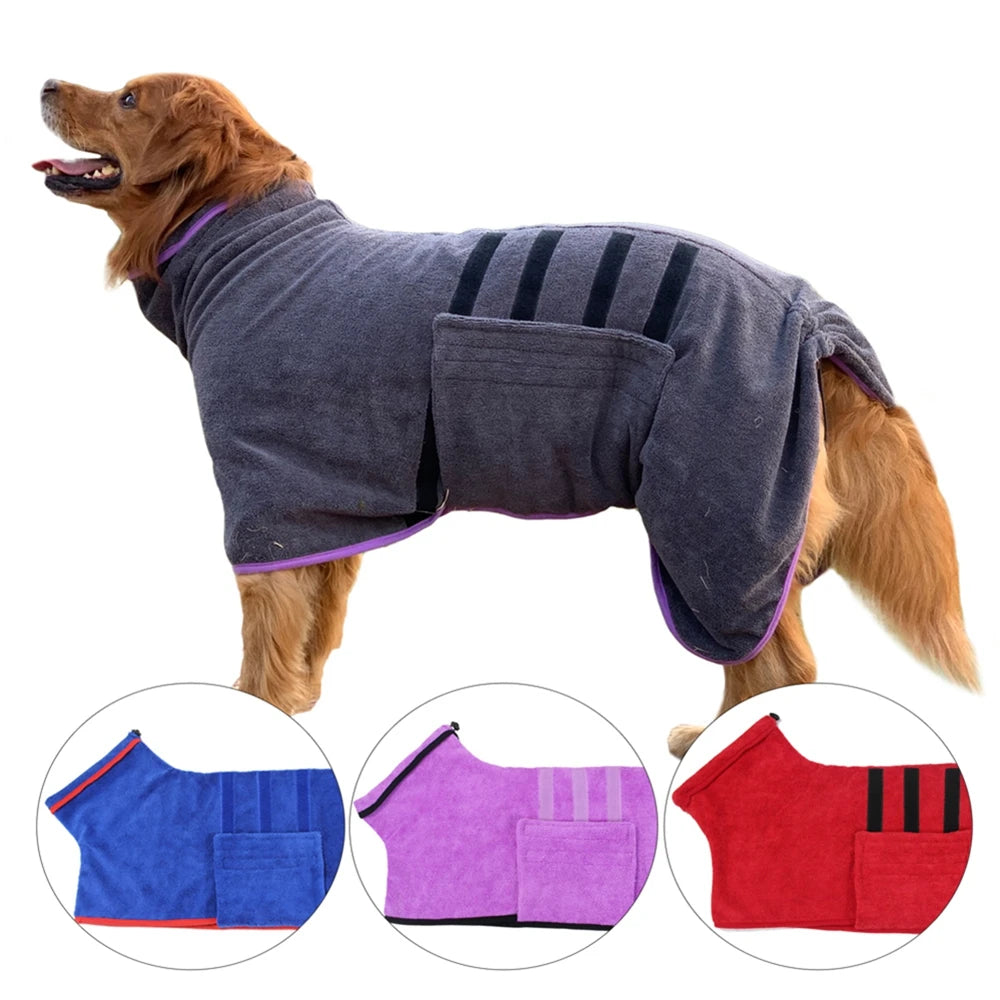 Dog Bathrobe And Towel