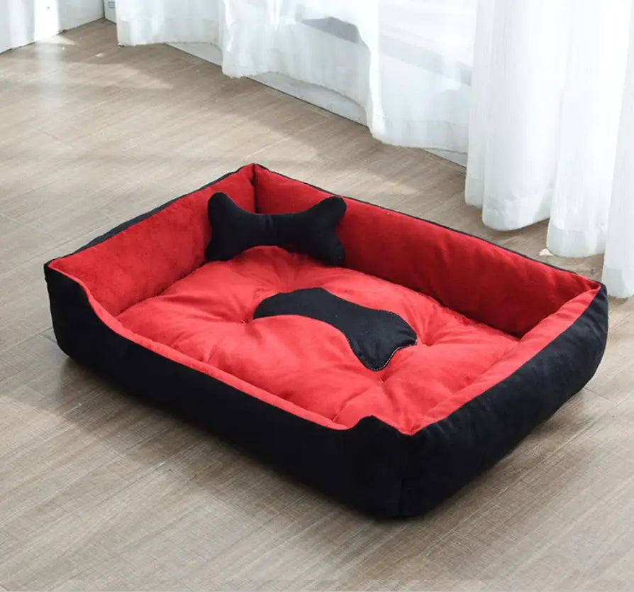 Pet Bed Soft Fleece Bone Design