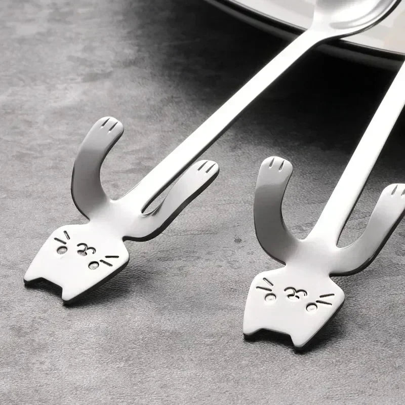 Stainless Steel Cat Coffee Spoon