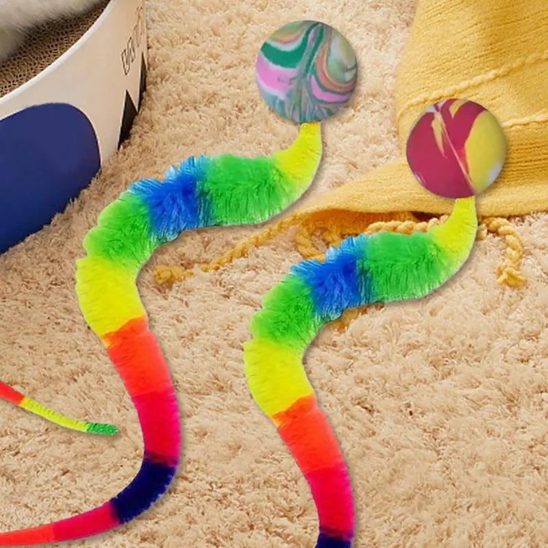 3pcs Interactive Cat Toy, Ball With Colorful Caterpillar