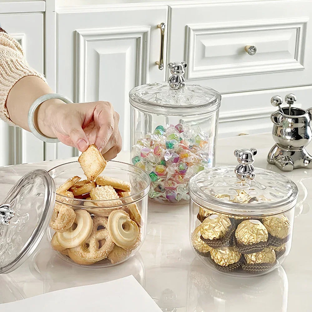 Transparent Food Storage Jars With Lid