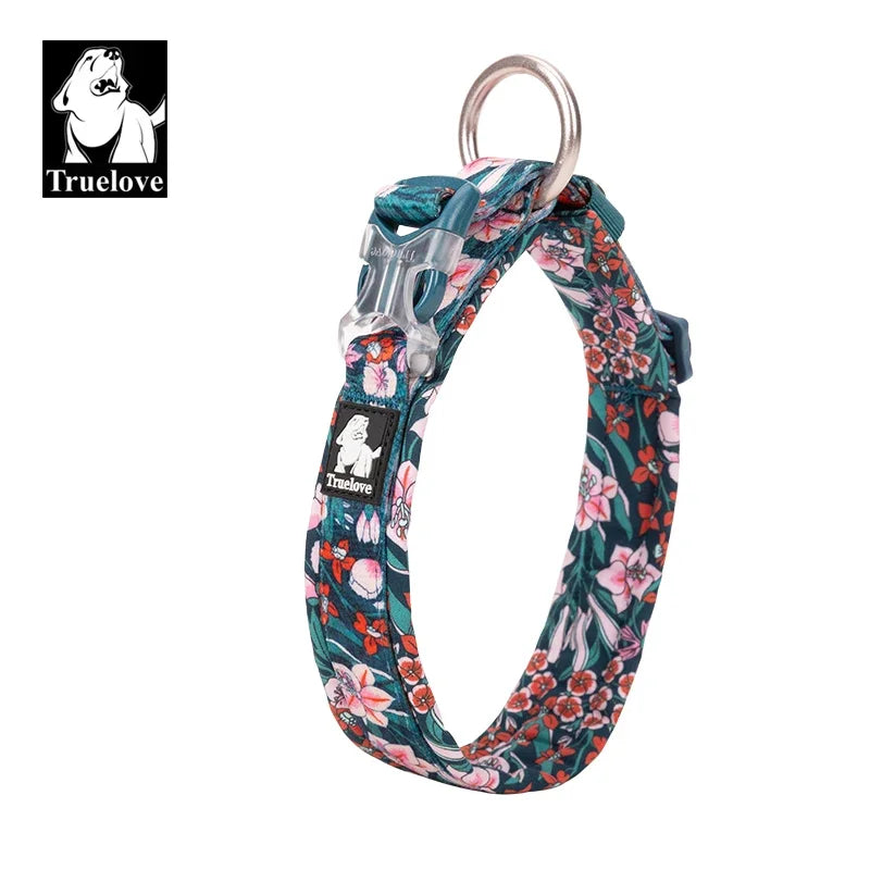 Floral Pet Collar With Padded Comfort Cushion